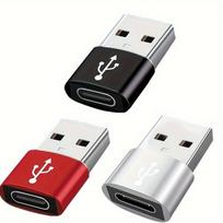 USB į USB-C adapteris 3 vnt., 3 vnt sidabro