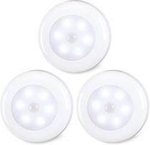 LED judesio jutiklio lemputės, 3 vnt., 7 cm, šalta balta, belaidės, AAA baterijomis