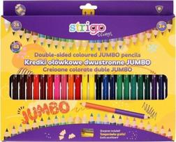 Strigo Jumbo dvipusės spalvotos kreidelės, 24 vnt. (48 spalvų)