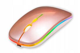 Belaidė pelė, ergonominė pelė su įkraunama baterija ergonomiška, rožinė