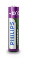 Philips Įkraunama baterija R03B4RTU10/10, Įkraunama baterija, AAA, Nikelio-metalo hidrido (NiMH), 1,2 V, 1000 mAh, Cd (kadmis), Hg (gyvsidabris)