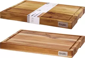 Mondex JUICE Teko medienos pjaustymo lenta su sulčių grioveliu, 40 x 30 x 4 cm