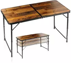 Sulankstomas turistinis stalas 120x60x54/62/70 cm