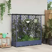 Pakeltas lovas su trelėmis ir stogu Pilka 164 x 40 x 123 cm PP