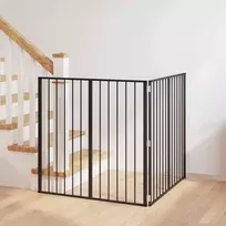 Šunų vartai 2 pcs Juodas 100 x 100 cm Cinkuota plienas