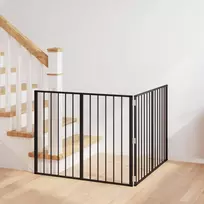 Šunų vartai 2 pcs Juodas 100 x 80 cm Cinkuota plienas