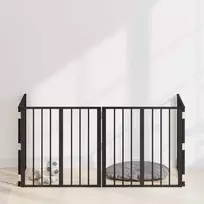 Šunų vartai 4 pcs Juodas 60 x 60 cm Cinkuota plienas