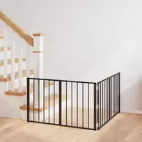 Šunų vartai 2 pcs Juodas 100 x 60 cm Cinkuota plienas
