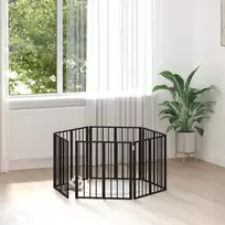 Šunų vartai 6 pcs Juodas 60 x 60 cm Cinkuota plienas