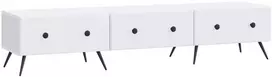 TV staliukas Televizoriaus spintelė su stalčių Balta 147 x 34,5 x 30 cm