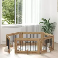 Šunų vartai su stovais 6 pcs Artisano ąžuolo 100 x 60 cm