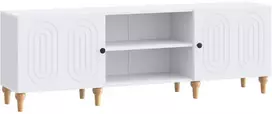 TV staliukas Televizoriaus spintelė Balta 150 x 31 x 50 cm Apdirbta mediena