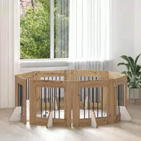 Šunų vartai su stovais 8 pcs Artisano ąžuolo 60 x 60 cm