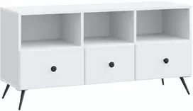 TV staliukas Televizoriaus spintelė su stalčių Balta 102 x 34,5 x 50 cm