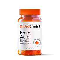 FOLIC ACID Folio rūgštis, 60 kapsulių