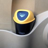 Plastikinė automobilio šiukšliadėžė su stumdomu dangčiu,  Geltona