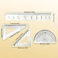 4 dalių permatomas silikono geometrijos rinkinys,  Skaidrus