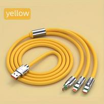 Nešiojamas 3-in-1 greito krovimo USB laidas,  Geltona