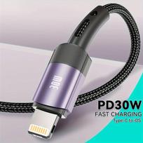 PD 30W greito įkrovimo Lightning laidas,  Violetinė