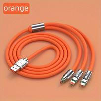 Nešiojamas 3-in-1 greito krovimo USB laidas,  Oranžinė