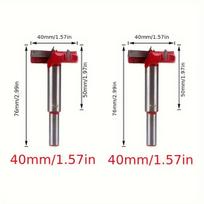 Karbidiniai trikampiai grąžtų rinkinys, 40 mm medžio apdirbimo grąžtas 2 vnt
