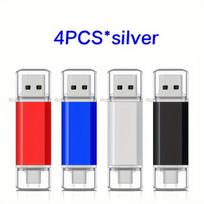 USB laikmena 4vnt USB atminties laikmena OTG,  Sidabrinis