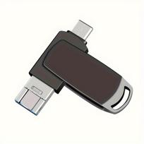 USB laikmena USB atmintinė su Type C ir Touch ID,  Juoda