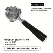 51 mm portafiltras Delonghi Dedica EC680/EC685 kavos aparatams,  Portafilteris 51mm juodas