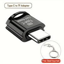 USB-C kortelių skaitytuvas telefonams ir kompiuteriams,  Juoda