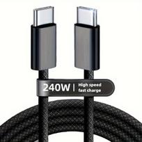 Dvigubas USB-C įkroviklis PD240W,  Juoda