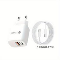 USB A+C greitas kroviklis su kabeliu