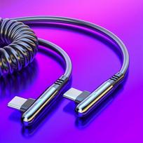 Silikoninis 90° USB-C greitojo įkrovimo laidas