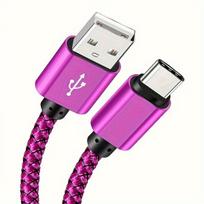 USB-C pintas greito įkrovimo laidas, Rožė raudona - 2 metrai