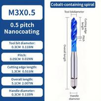 Spiralinis sriegiklis M3x0.5 su nanodanga kobaltu, M3