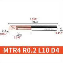 Volframo plieno gręžimo peilio įdėklas MTR4 R0.2 L10 D4, MTR 4 R0.2 L10-1PC