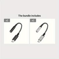USB C ausinių adapteris su DAC, Juoda*2 + Sidabrinė*2