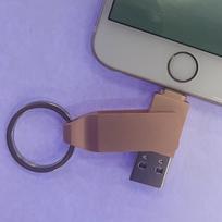 USB laikmena Metalinis USB 3.0 atmintukas iPhone,  Rožinis