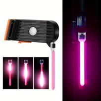 USB Įkraunamas LED Galinis Dviračio Žibintas,  Rožinis