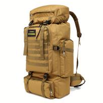 Didelės talpos taktinis žygio kuprinė, 50L+, smėlio spalvos,  Khaki spalva
