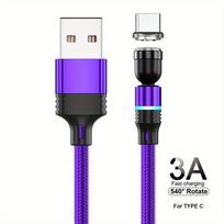 Magnetinis 540° sukamas USB-C laidas,  Violetinė