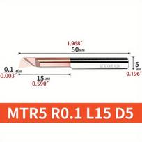 Volframo plieno gręžimo įrankio antgalis MTR5 R0.1 L15 D5, MTR 5 R0.1 L15-1PC