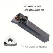 Grūdinto plieno CNC tekinimo strypų rinkinys, MWLNR1616H08+1 WNMG080404 PCD