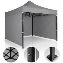Sodo paviljonas su 3 sienomis, 3 x 3 m, pilkas, Plonos