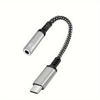 USB C ausinių adapteris su DAC,  Sidabrinis