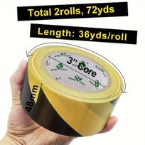 Grindų žymėjimo juosta, geltona/juoda, 48mm x 33m