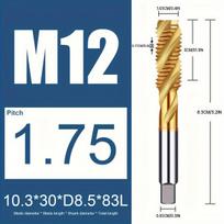 M12 sraigtinis sriegiklis, skirtas nerūdijančiam plienui, 1vnt M12x1,75