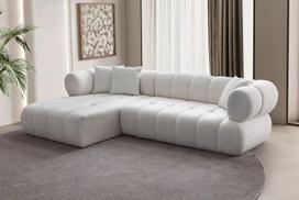Kampinė sofa Petra Left, balta