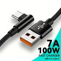 USB C greito įkrovimo laidas,  Juoda