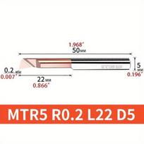 Volframo plieno gręžimo įrankio antgalis MTR5 R0.2 L22 D5, MTR 5 R0.2 L22-1PC