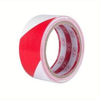 Įspėjamoji juosta raudona-balta, PVC, 50mm x 33m,  Raudona ir balta